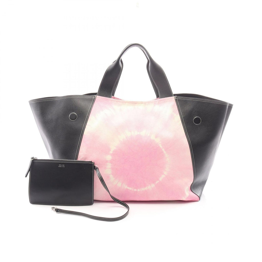 Celine Tote Tie Dye Pink Black Canvas Leather