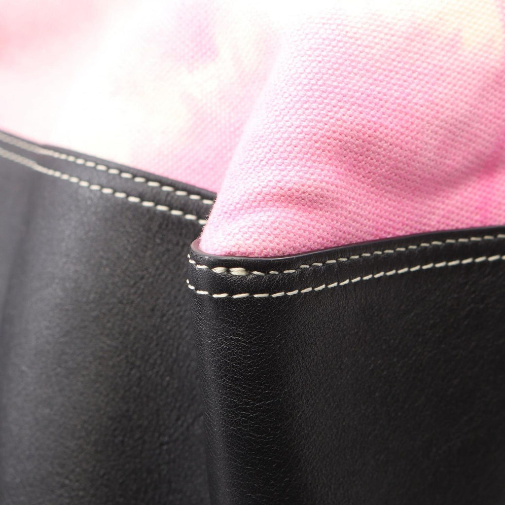 Celine Tote Tie Dye Pink Black Canvas Leather — view 8