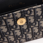 Dior Waist Bag Saddle Oblique Beige Navy Canvas Leather — view 8