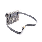Dior Waist Bag Saddle Oblique Beige Navy Canvas Leather — view 2