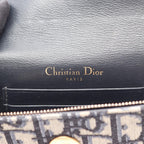 Dior Waist Bag Saddle Oblique Beige Navy Canvas Leather — view 4