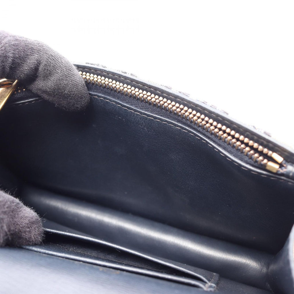 Dior Waist Bag Saddle Oblique Beige Navy Canvas Leather — view 5