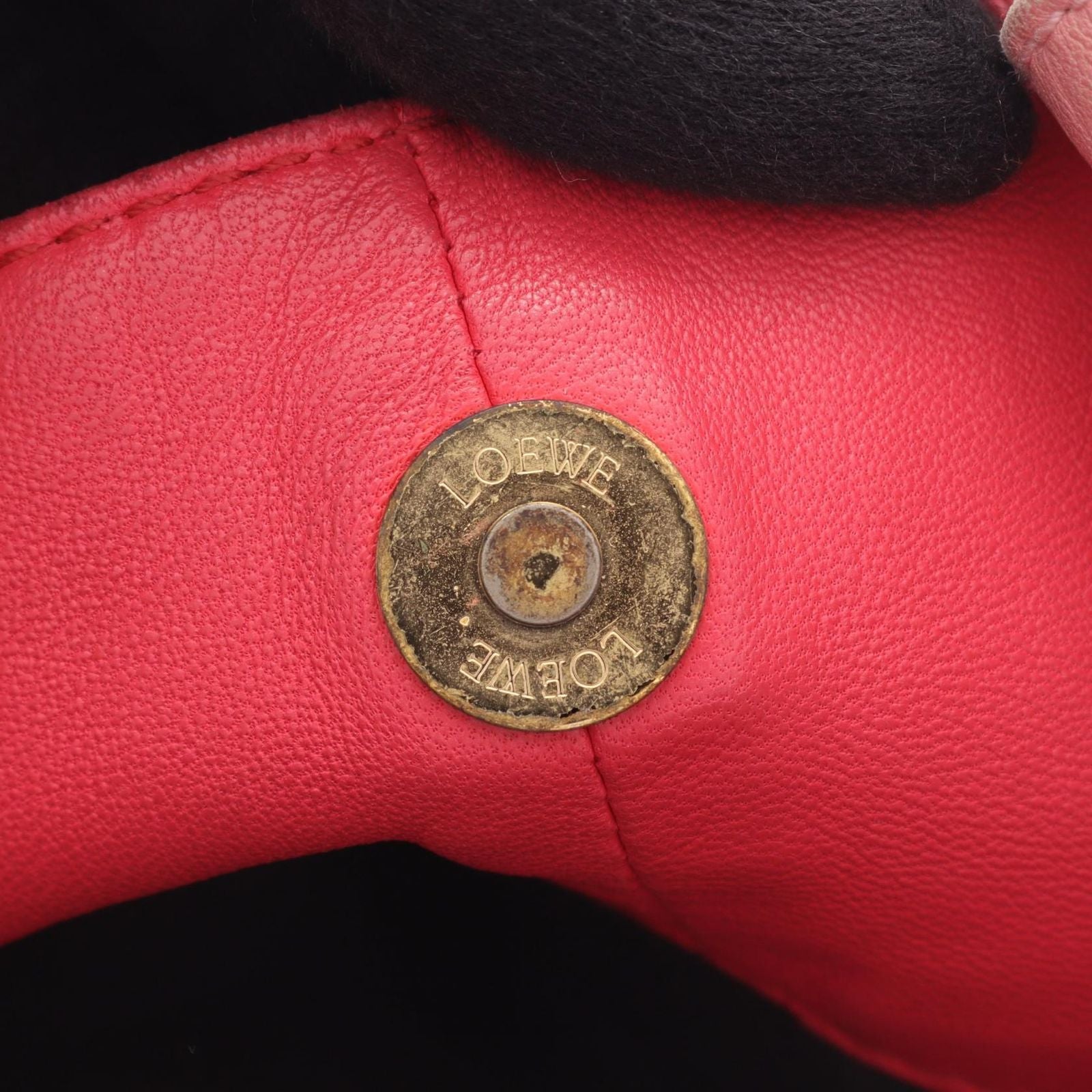 Loewe Handbag Nappa Aire Pink Orange Gold Leather Hand — view 6