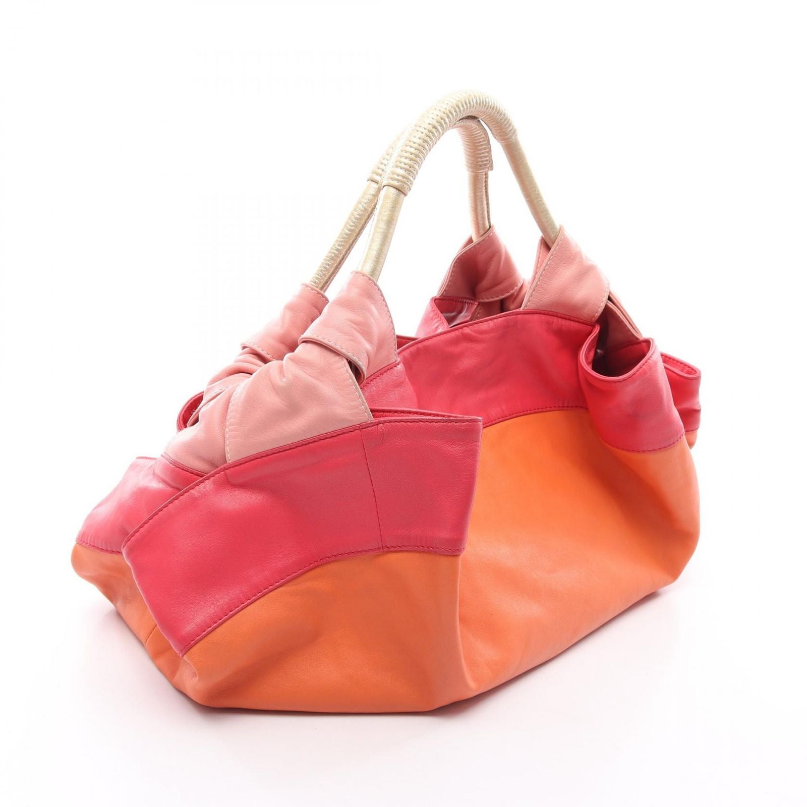 Loewe Handbag Nappa Aire Pink Orange Gold Leather Hand — view 2