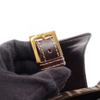 Fendi Handbag Zucca Brown Dark Canvas Leather Shoulder — view 8