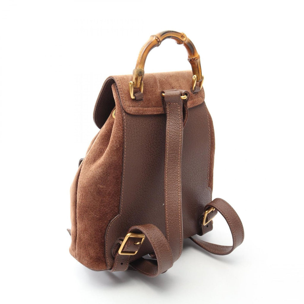 Gucci Backpack Bamboo 003 Brown Suede Leather — view 2