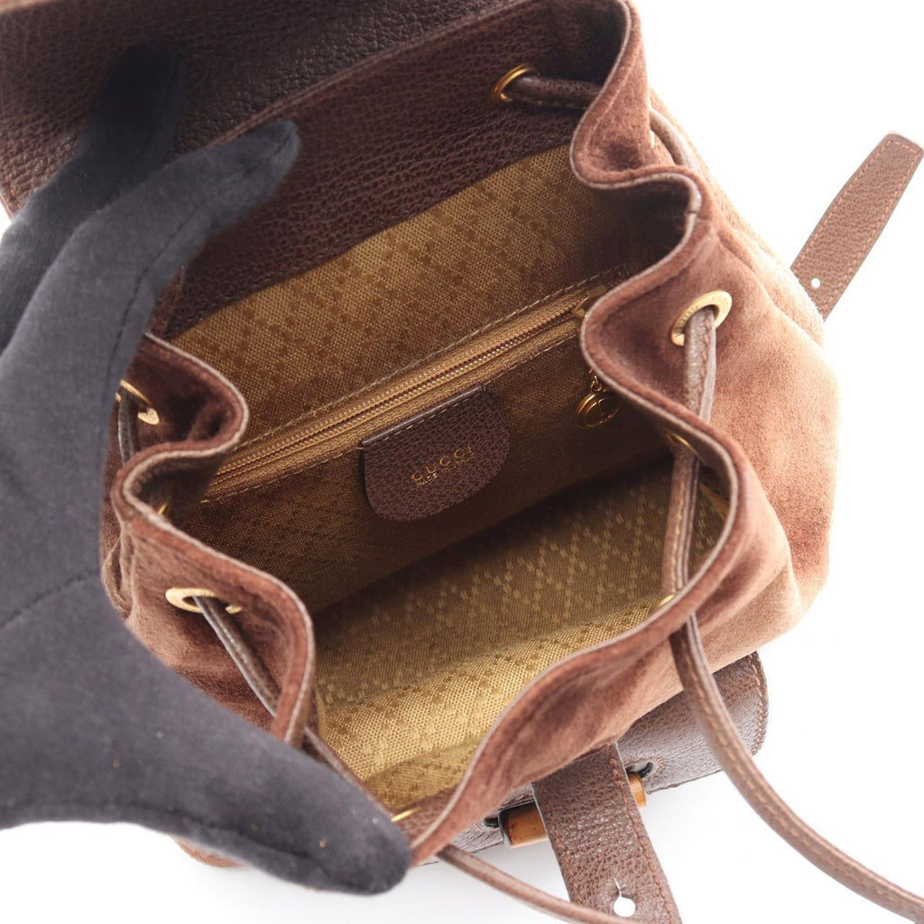 Gucci Backpack Bamboo 003 Brown Suede Leather — view 3