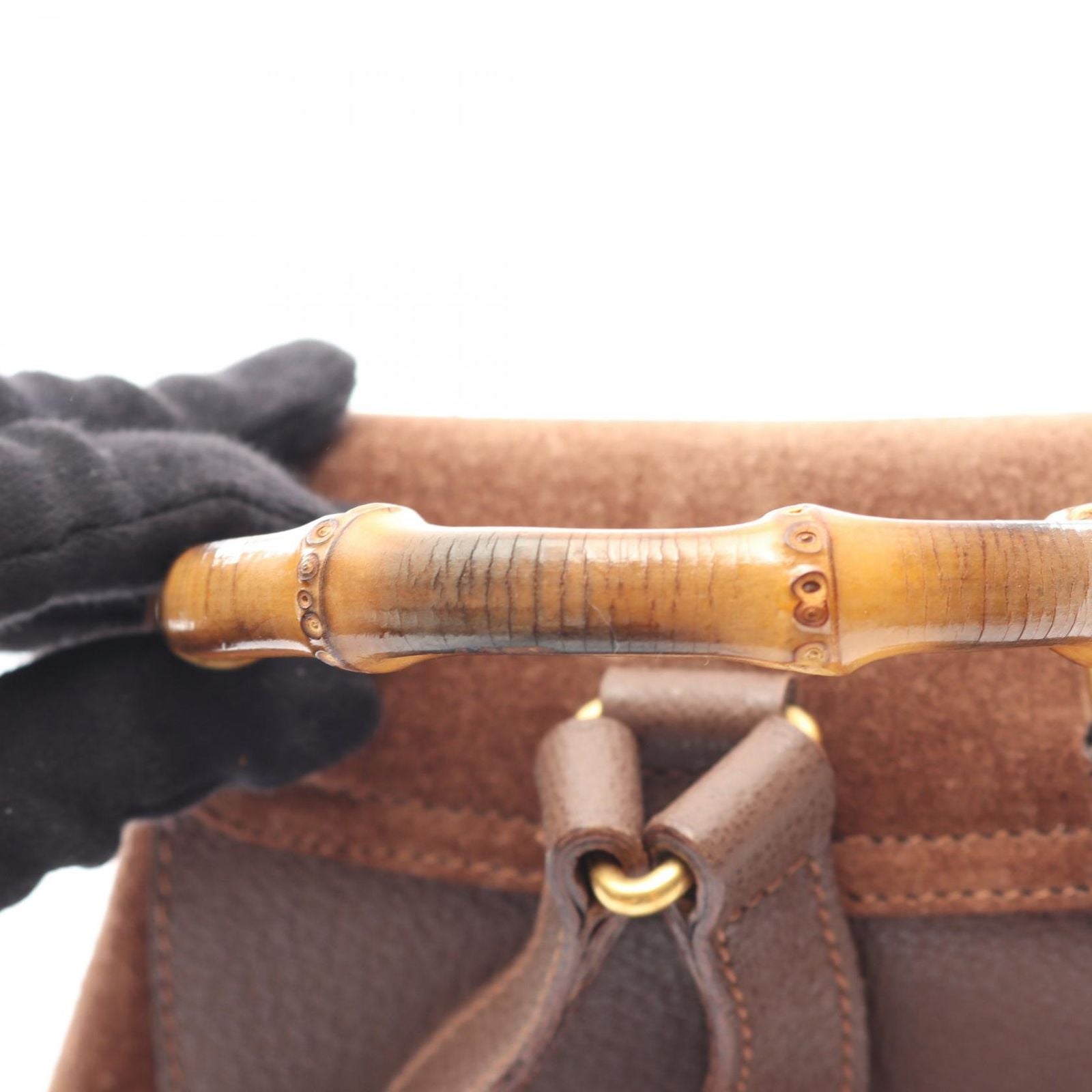 Gucci Backpack Bamboo 003 Brown Suede Leather — view 5