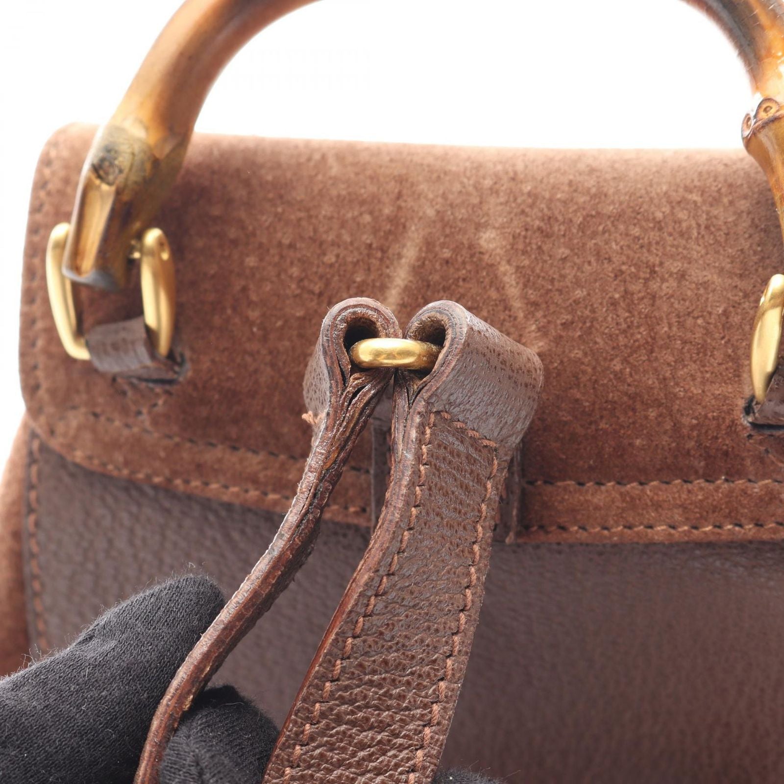 Gucci Backpack Bamboo 003 Brown Suede Leather — view 6