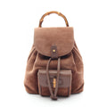 Gucci Backpack Bamboo 003 Brown Suede Leather