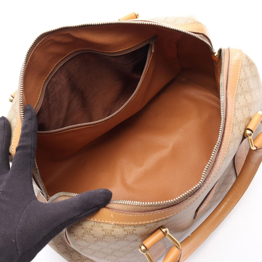 Celine Tote Macadam Beige Canvas Leather Triomphe Mini Boston — view 3