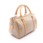 Celine Tote Macadam Beige Canvas Leather Triomphe Mini Boston — view 2