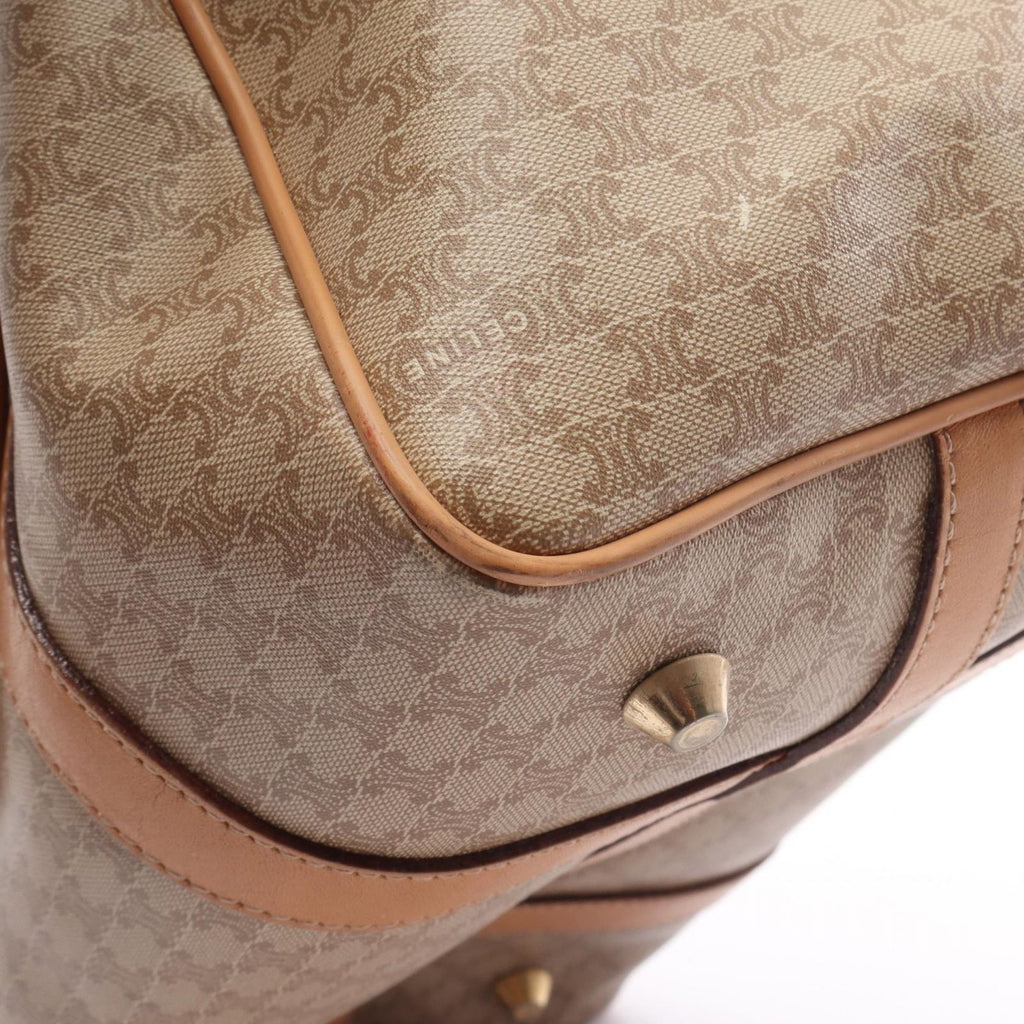 Celine Tote Macadam Beige Canvas Leather Triomphe Mini Boston — view 5