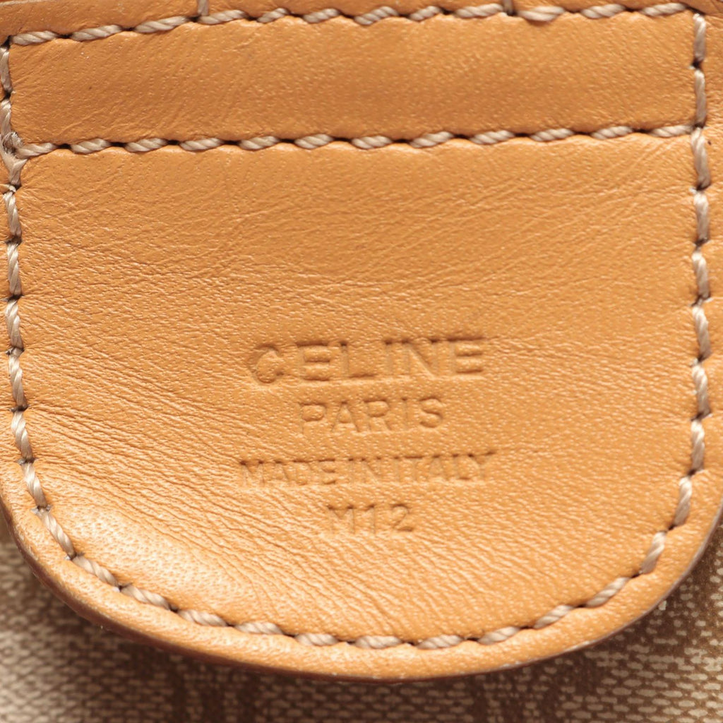 Celine Tote Macadam Beige Canvas Leather Triomphe Mini Boston — view 4