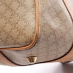 Celine Tote Macadam Beige Canvas Leather Triomphe Mini Boston — view 6