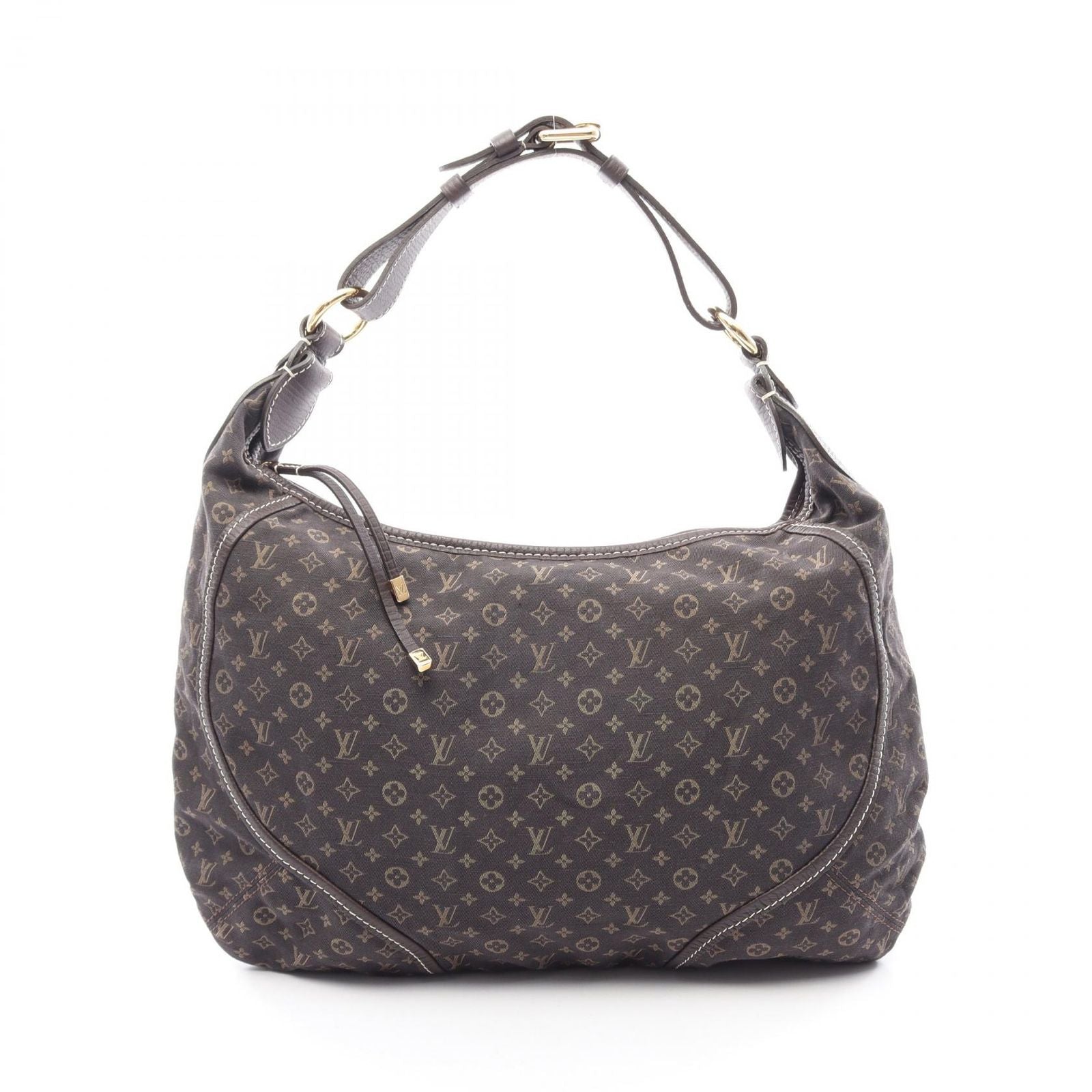 Louis Vuitton Shoulder Bag Manon MM Ebene Canvas Leather
