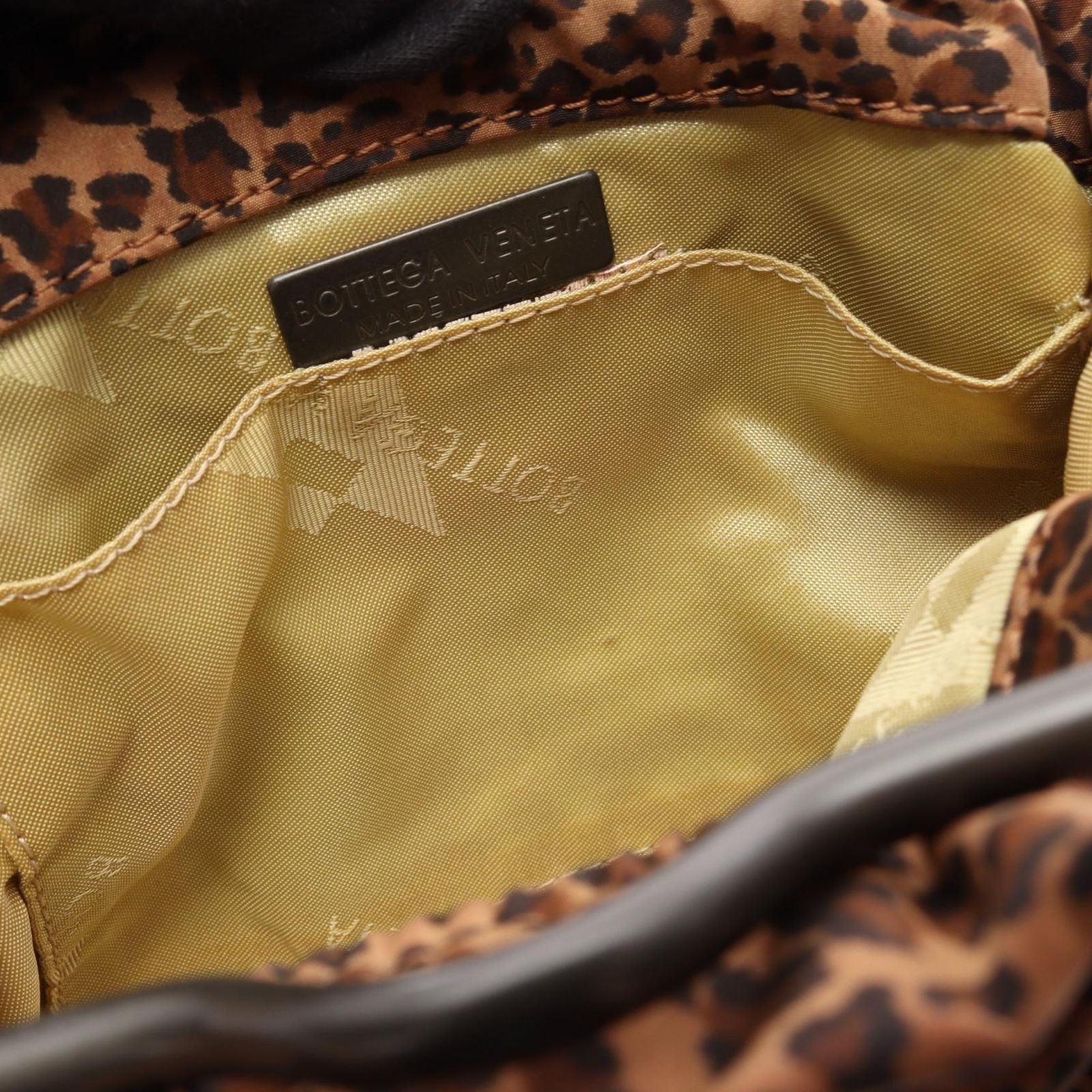 Bottega Veneta Shoulder Bag Leopard Brown Nylon Leather — view 6