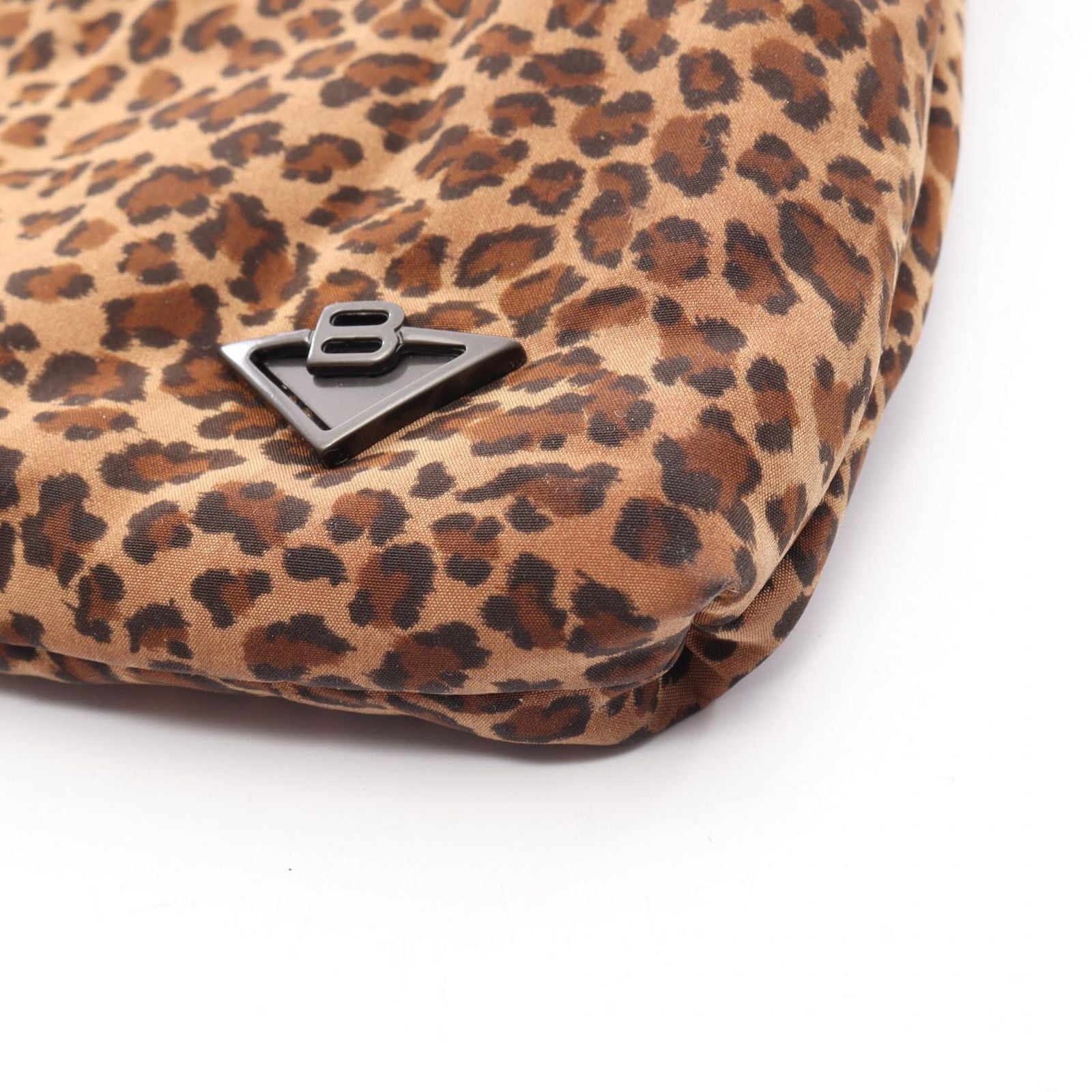 Bottega Veneta Shoulder Bag Leopard Brown Nylon Leather — view 8