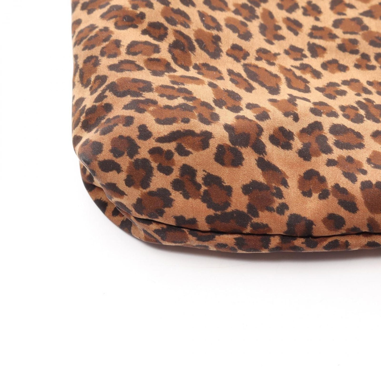 Bottega Veneta Shoulder Bag Leopard Brown Nylon Leather — view 9
