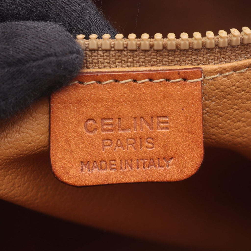 Celine Boston Bag Macadam Brown Canvas Leather Mini — view 4