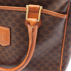 Celine Boston Bag Macadam Brown Canvas Leather Mini — view 9