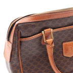 Celine Boston Bag Macadam Brown Canvas Leather Mini — view 8