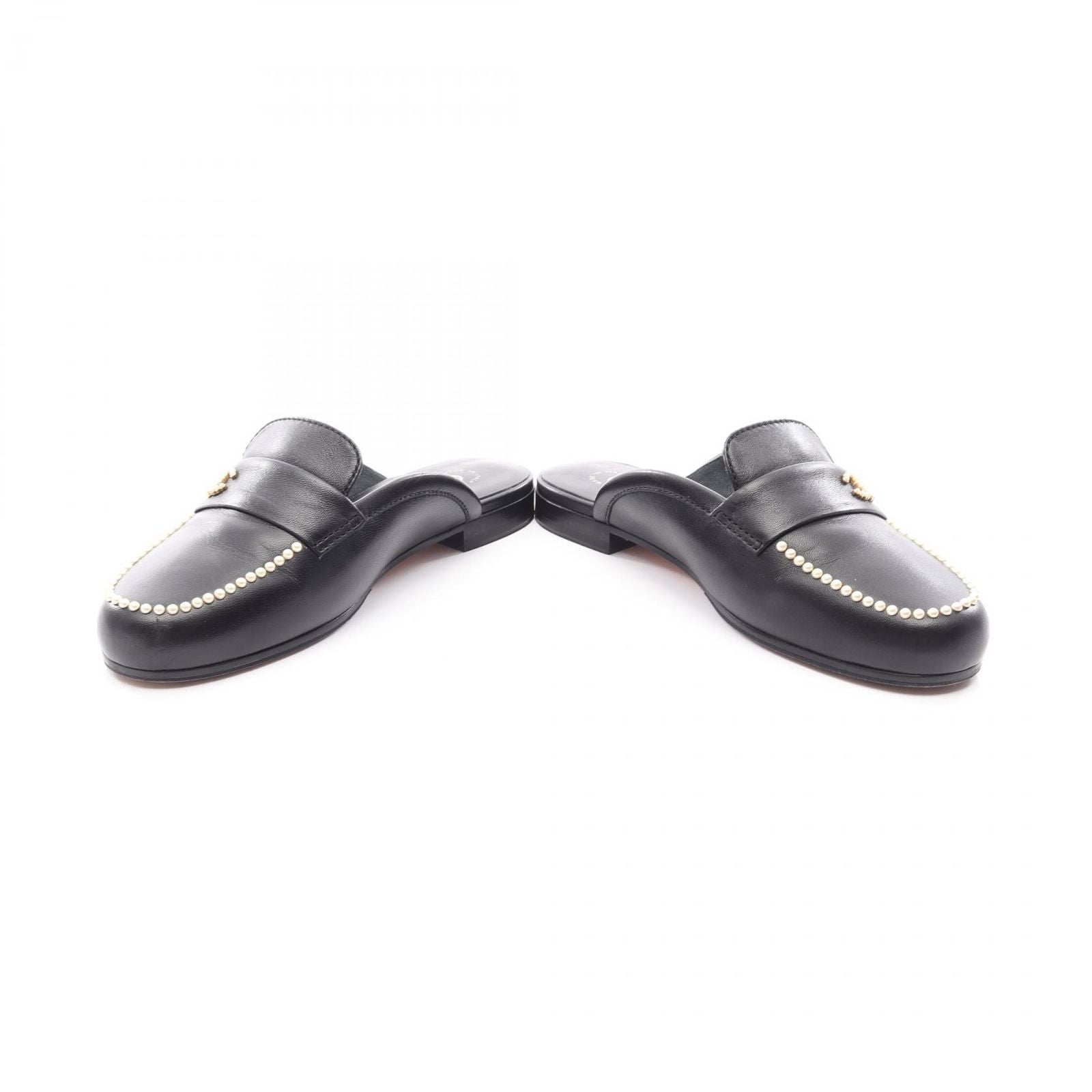 Chanel Mules CC Logo Pearl Leather Sandals — view 3