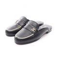 Chanel Mules CC Logo Pearl Leather Sandals
