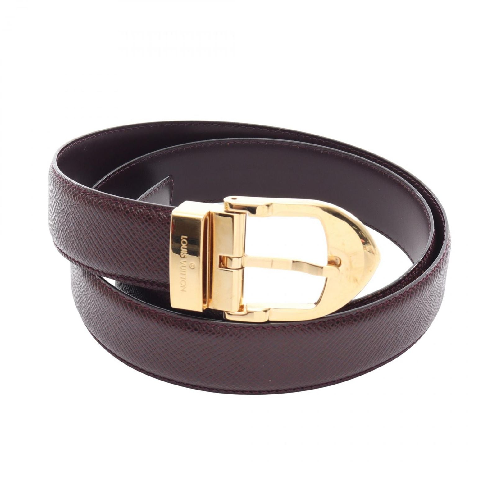 Louis Vuitton Belt Ceinture Classic Taiga Acajou Leather