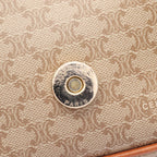 Celine Shoulder Bag Macadam Beige Canvas Leather Triomphe — view 5