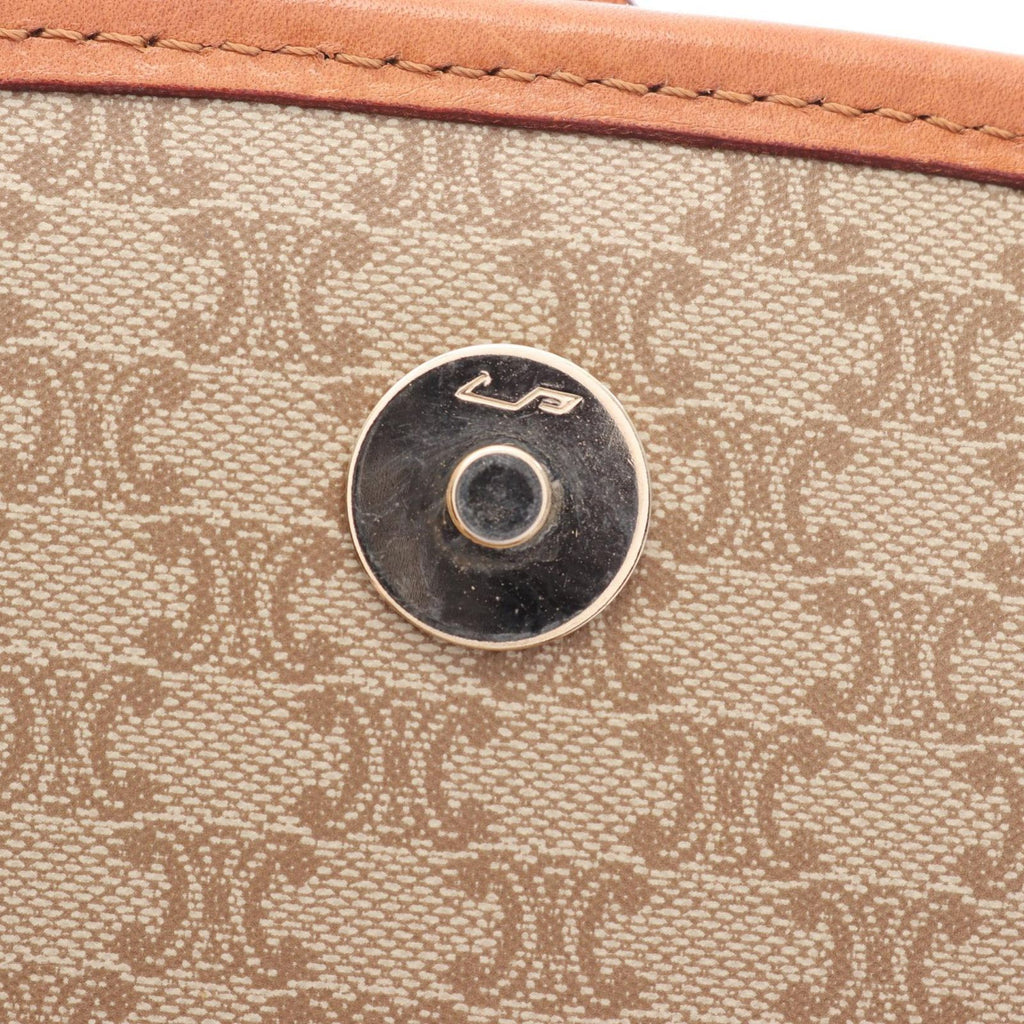 Celine Shoulder Bag Macadam Beige Canvas Leather Triomphe — view 6