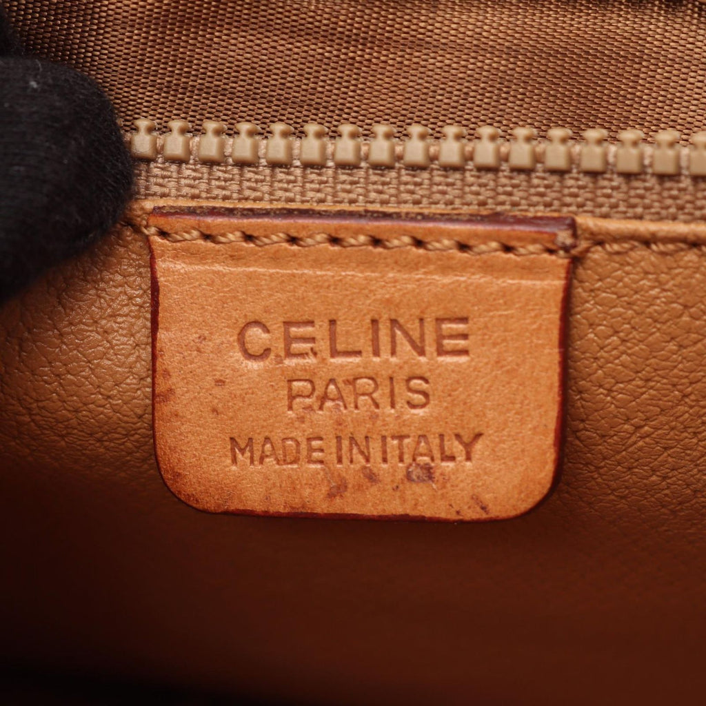 Celine Shoulder Bag Macadam Beige Canvas Leather Triomphe — view 4