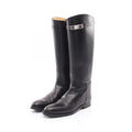 Hermes Boots Jumping Kelly Black Leather Long