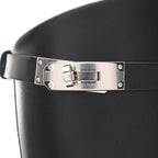 Hermes Boots Jumping Kelly Black Leather Long — view 7