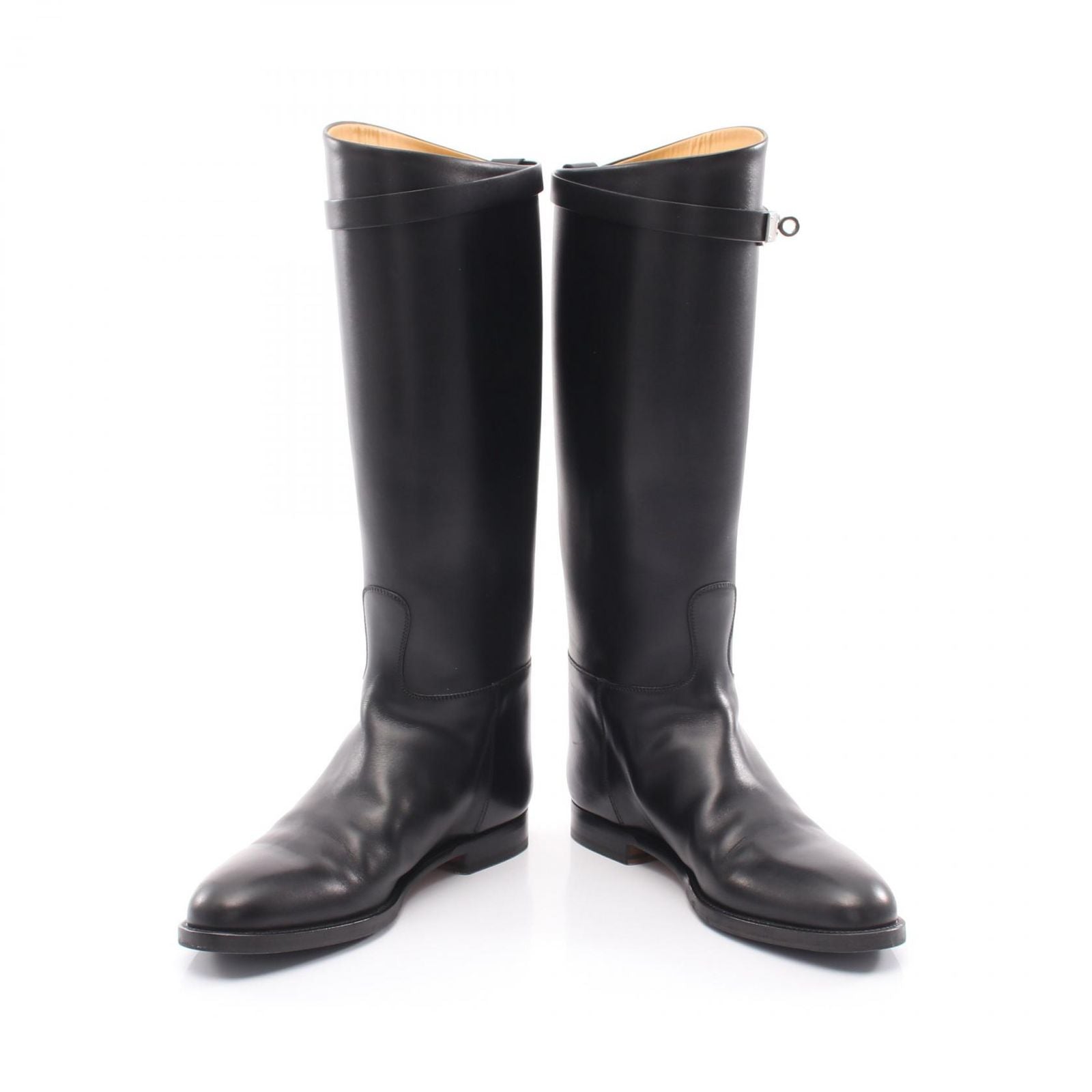 Hermes Boots Jumping Kelly Black Leather Long — view 3