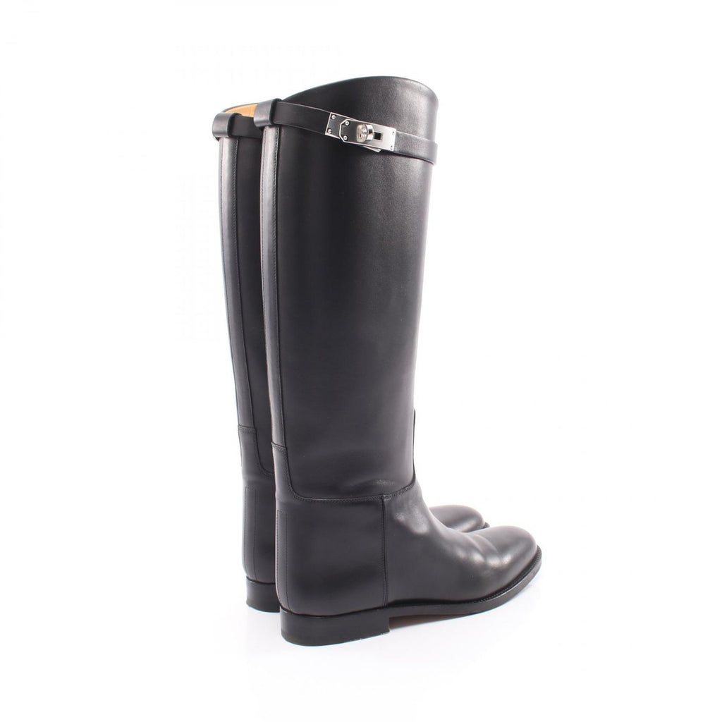 Hermes Boots Jumping Kelly Black Leather Long — view 2