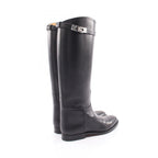 Hermes Boots Jumping Kelly Black Leather Long — view 2