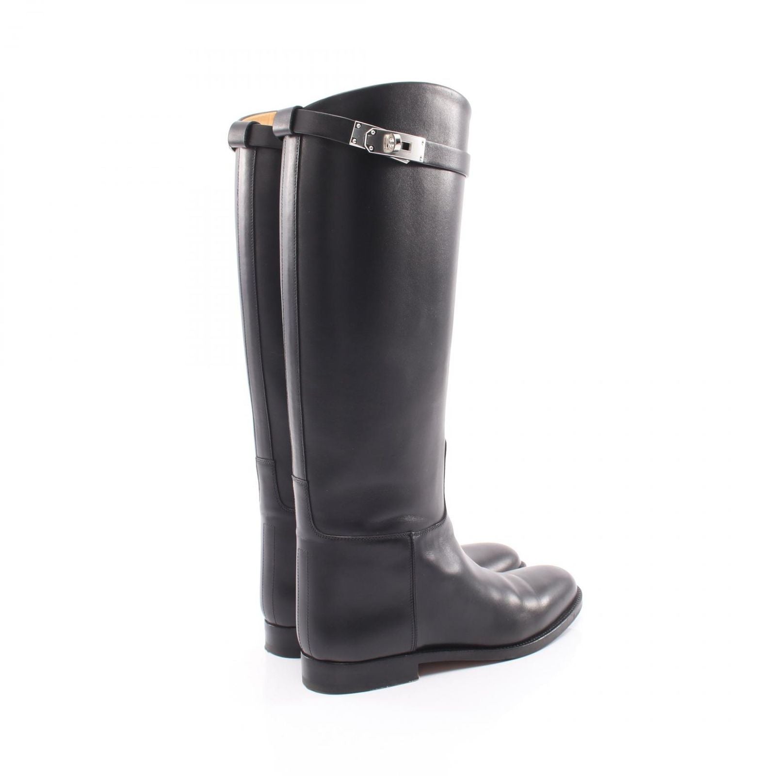 Hermes Boots Jumping Kelly Black Leather Long — view 2