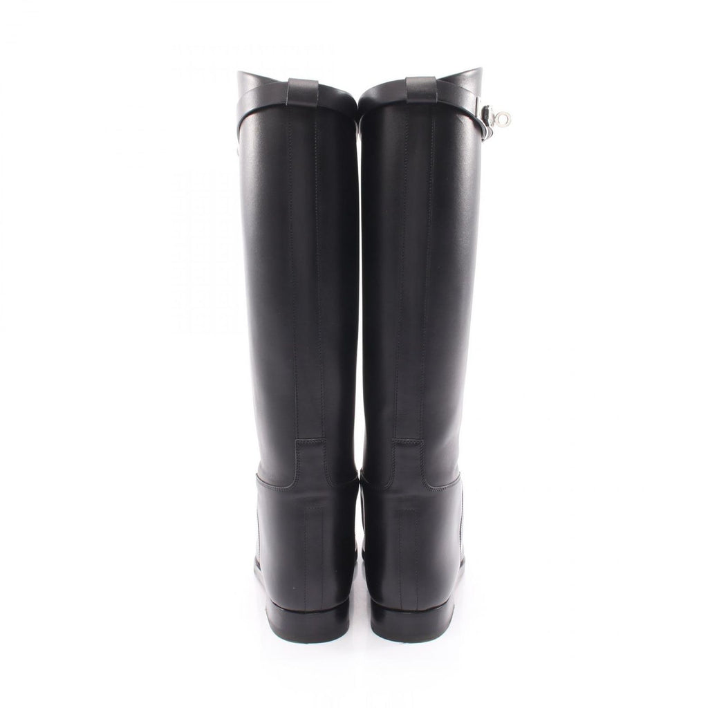Hermes Boots Jumping Kelly Black Leather Long — view 6