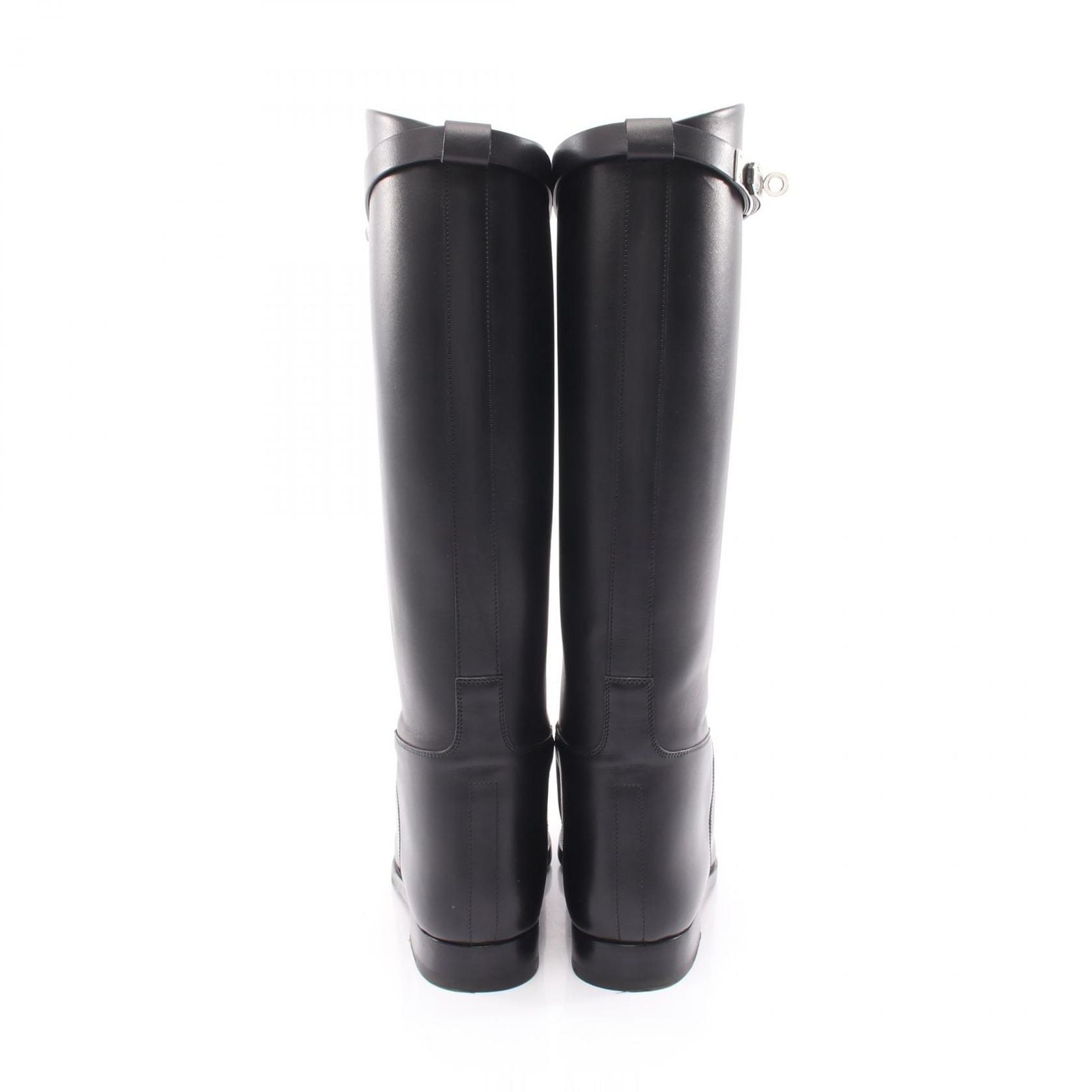 Hermes Boots Jumping Kelly Black Leather Long — view 6