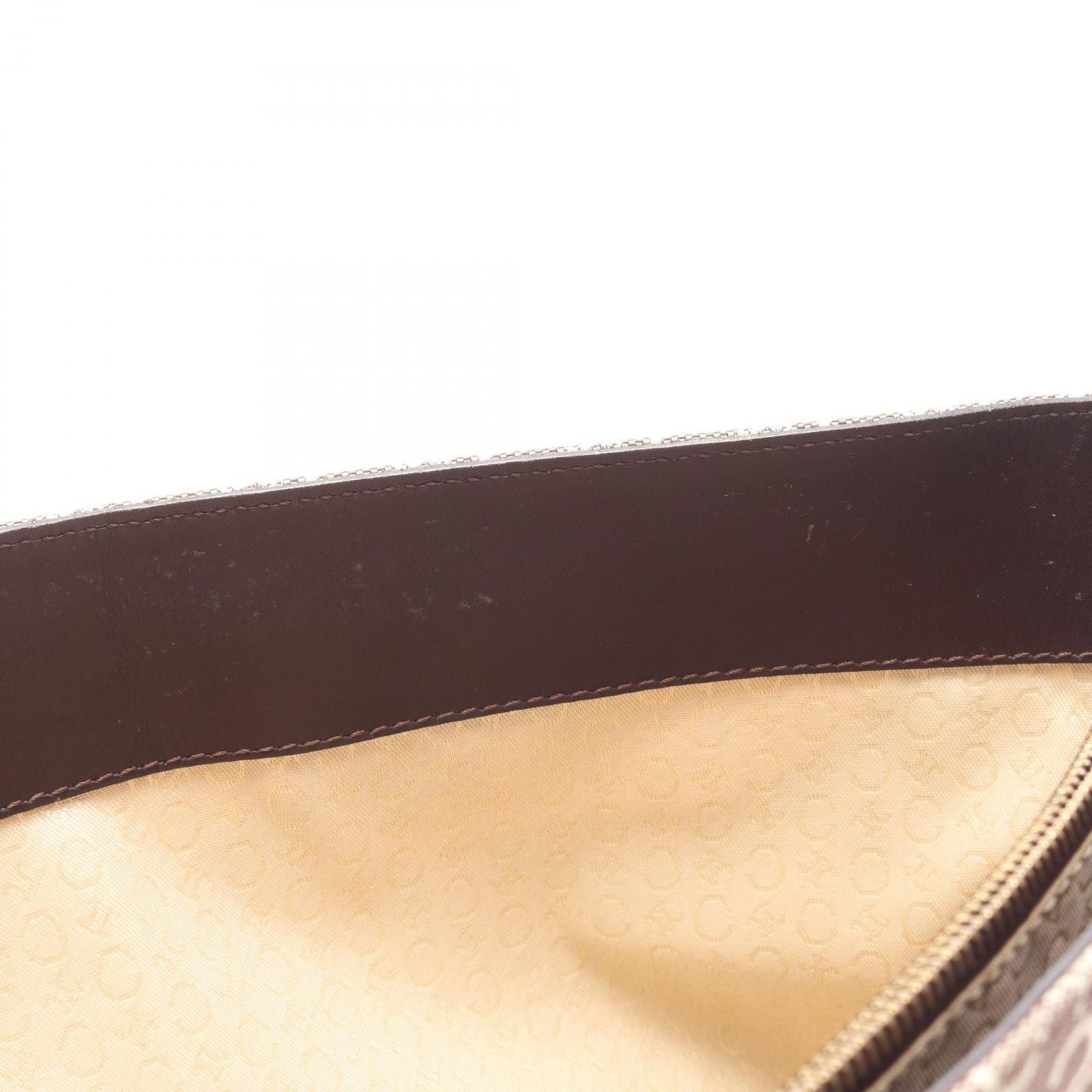 Celine Tote C Macadam Brown Dark Canvas Leather C Shoulder — view 6