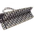 Dior Tote Book Oblique Embroidery Beige Navy Canvas — view 7