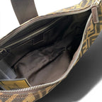 Fendi Zucca Pattern Hobo Half Moon Shoulder Bag Brown — view 9