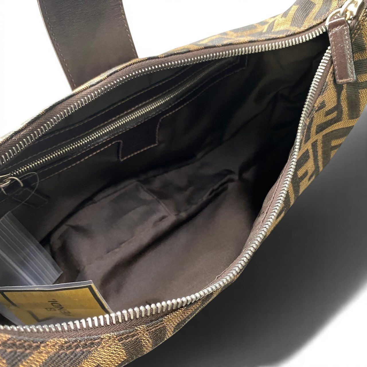 Fendi Zucca Pattern Hobo Half Moon Shoulder Bag Brown — view 9