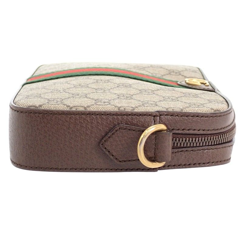Gucci Double Ophidia Shoulder 2-Way Clutch GG Supreme Canvas Leather Brown — view 5