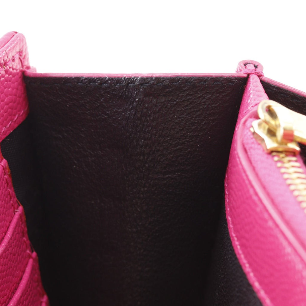Saint Laurent Chain Shoulder Quilted Leather Pink Wallet — view 7