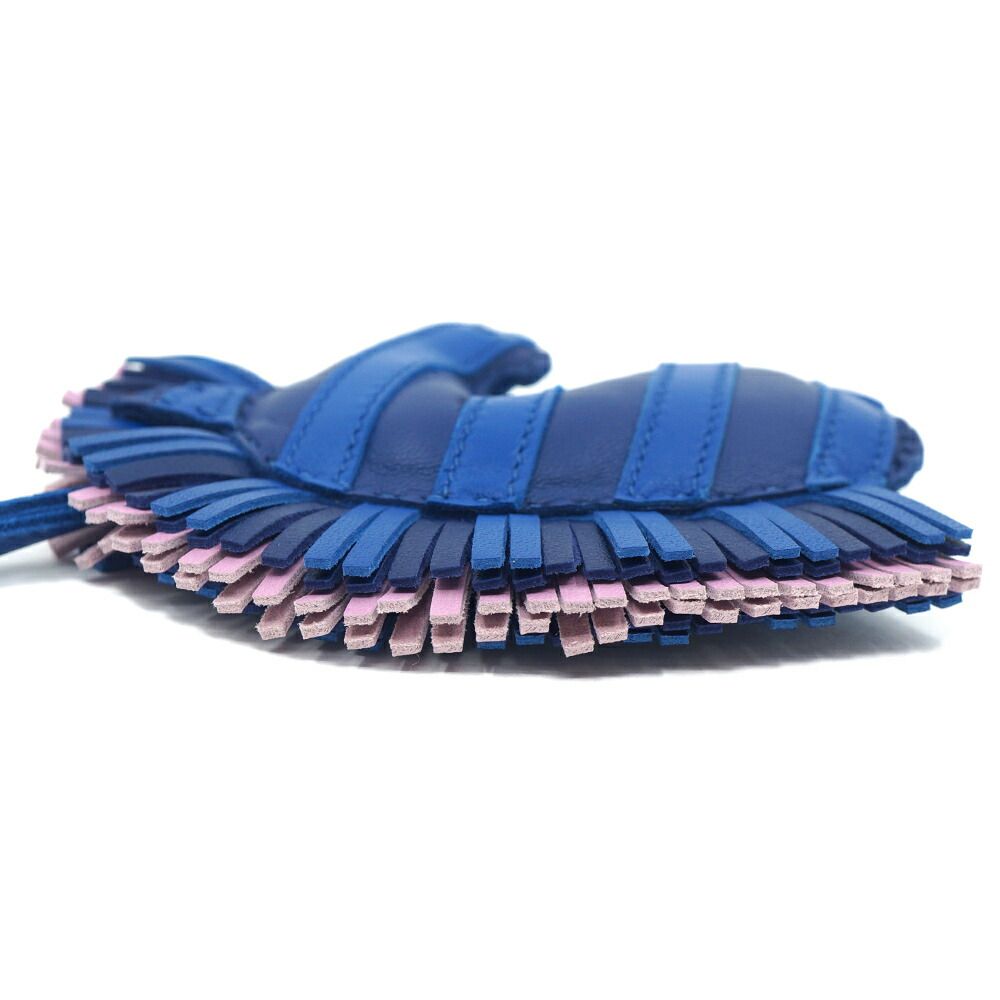 Hermes Gigi Savannah Bag Charm Agno Milo Blue Saffiano France Mauve Sylvestre — view 5