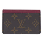 Louis Vuitton Monogram Card Case Holder Sample Brown Red — view 2