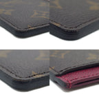 Louis Vuitton Monogram Card Case Holder Sample Brown Red — view 5