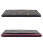 Louis Vuitton Monogram Card Case Holder Sample Brown Red — view 3